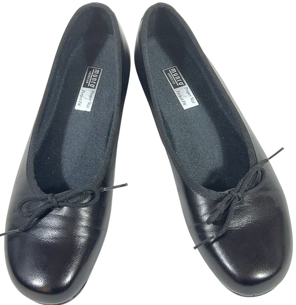 Munro American Pirouette Slip On Ballet Flats Shoes Womens 9 Black M180981